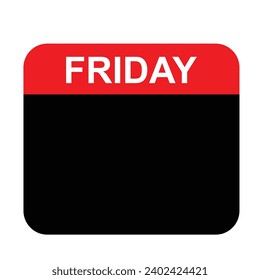 Black Friday on red and black calendar web button. Black Friday calendar on a white background. vector illustration