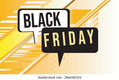 Black Friday on a yellow background. Vector Illustration.