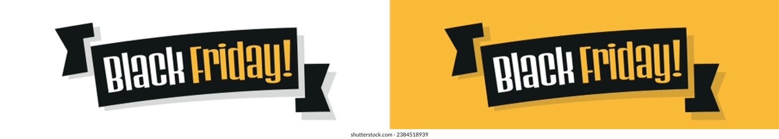 Black friday on yellow background