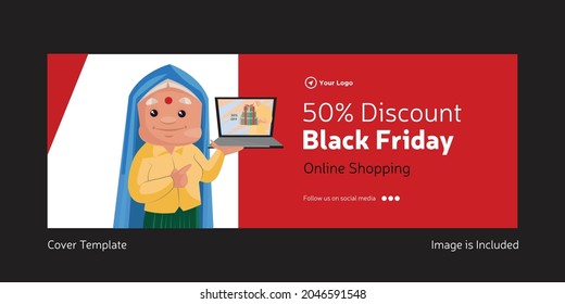 Black Friday online shopping cover page design.