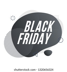 Black Friday. Organic design of liquid color abstract geometric shapes. Liquid gradient elements for minimal banner, logo, social post. Futuristic trendy dynamic elements. Sale icon. daily discounts. 