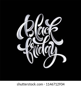 Black Friday paint hand writting calligraphi lettering. Vector illustration EPS10