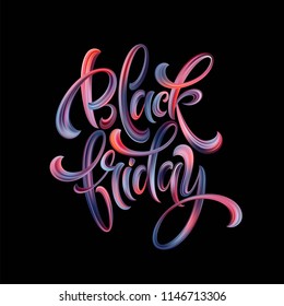 Black Friday paint hand writting calligraphi lettering. Vector illustration EPS10