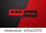 Black Friday Paper Cut With Red And Black Color Theme