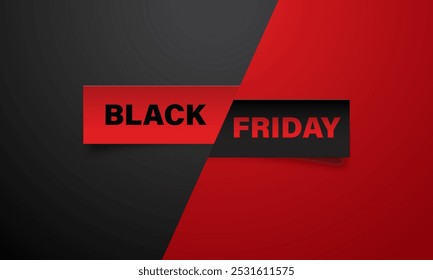 Black Friday Paper Cut With Red And Black Color Theme