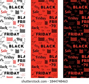 Black Friday pattern, three color options