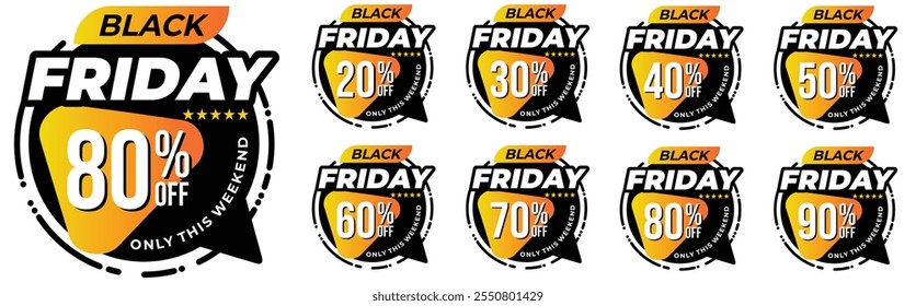 Black Friday Percentage Discounts Circle Triangle 20 30 40 50 60 70 80 90 Sale This Week  