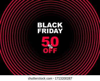 Black Friday Pink sale off black circle