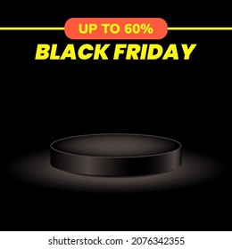 black friday podium background. for banner, flyer and feed