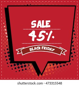 Black friday pop art graphic design, Vector illustration