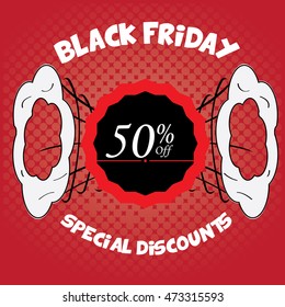Black friday pop art graphic design, Vector illustration