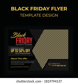 Black Friday Postcard, Flyer, banner, advertising, vector illustration Design