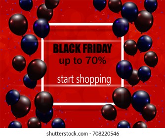 Black Friday. Postcard, flyer or invitation. Sale. The maximum discount. Vector illustration