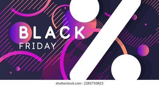Black Friday poster. Bright abstract background with geometric elements. A composition of various shapes.