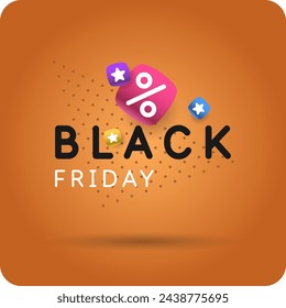 Black Friday poster. Bright abstract background with geometric elements. A composition of various shapes. A template for creative work.
