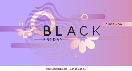 Black Friday poster. Bright background with geometric elements. A composition of various shapes.