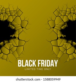 Black friday poster. Broken wall texture - Vector illustration design