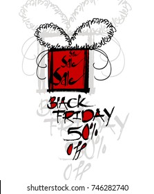 Black Friday poster with calligraphy art