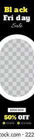Black friday poster design. black poster. suitable for web ads, internet ads, and advertising banners, web banner. Black Friday holiday event. skyscraper banner.