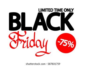 Black Friday, poster design template, horizontal size A4, vector illustration