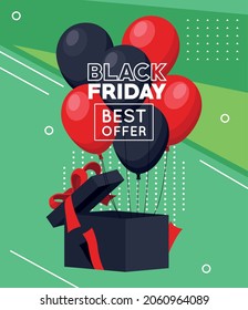 afiche del viernes negro con regalo