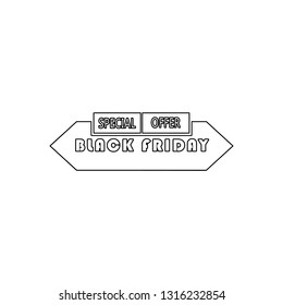 Black Friday poster icon. Element of Black Friday for mobile concept and web apps icon. Thin line icon for website design and development, app development