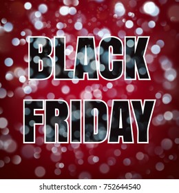 Black Friday poster on dark blue background with bokeh lights. And also includes EPS 10 vector