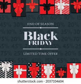 black friday poster with presents