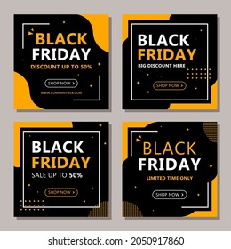 Black friday poster promo sale for social media post