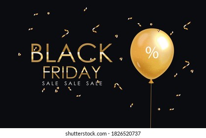 Black Friday poster, sale card, sale with discount, gift card, super sale, social media banner, discount card vector