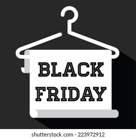 Black friday poster sale. Hanger and balloons.