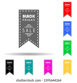 Black Friday poster stiker multi color style icon. Simple glyph, flat vector of black friday icons for ui and ux, website or mobile application