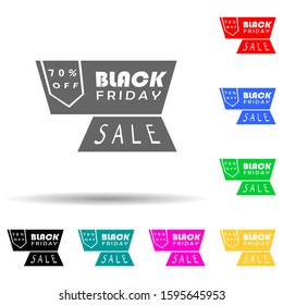 Black Friday poster stiker multi color style icon. Simple glyph, flat vector of black friday icons for ui and ux, website or mobile application