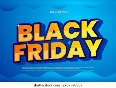 Black Friday poster, template design blue background 
