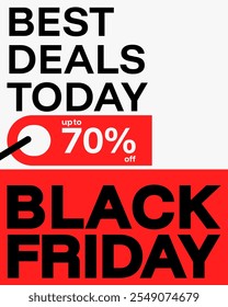 Tipografía Del Cartel Del Viernes Negro Con Color Rojo, Negro, Blanco. Esta Plantilla Para La Publicidad Del Black Friday Y El Post En Las Redes Sociales