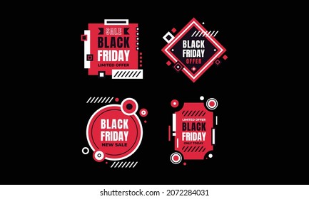 Black Friday, price break banners vector set for seasonal clearance and discounts - end of season reductions, storewide savings, hot discounts, etc. Abstract vector black friday sale layout background