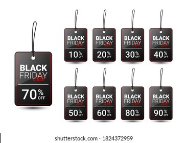 Black Friday price tag design template for promotion, vector illustration