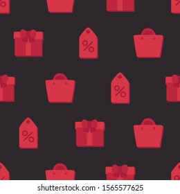 Black Friday price tag shopping bag abstract seamless pattern geometric background texture
