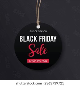 Black Friday Preisschild. Vektorgrafik