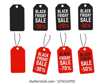 Black friday pricing tags. Promotion labels best offers. Retail vector sign