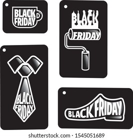 BLACK FRIDAY PRODUCTS SALE TAGS SET