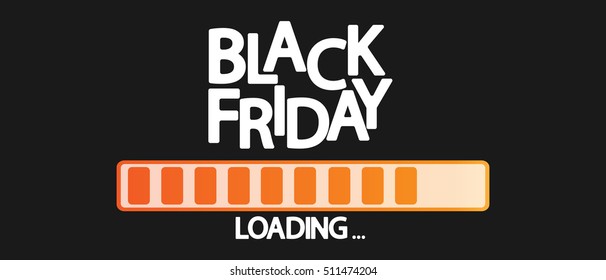 Black Friday, progress loading bar, poster design template, vector illustration