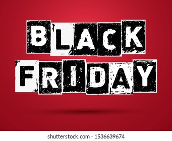 Black Friday promo: letters in squares