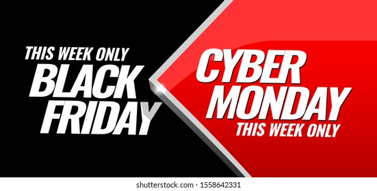 Black friday promotion banner. Poster template. Vector illustration