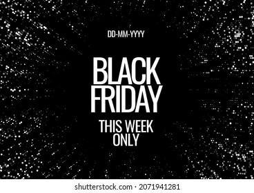 Black friday promotion banner. Poster template. Vector illustration