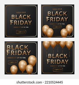 black friday promotion designs illustration set