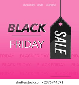 promoción del viernes negro en tema rosa, ilustración vectorial