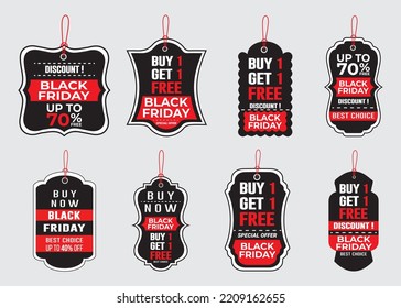Black Friday promotion sale tag set