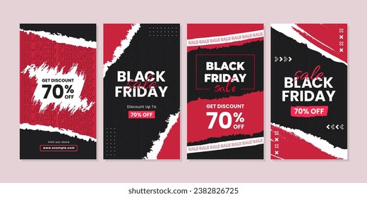 Black Friday Promotion Sale template for social media story, mobile apps, banners design, web or internet ads with geometric shape