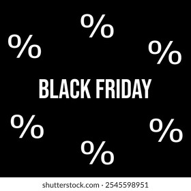 Black Friday promotional banner with percent signs on a black background